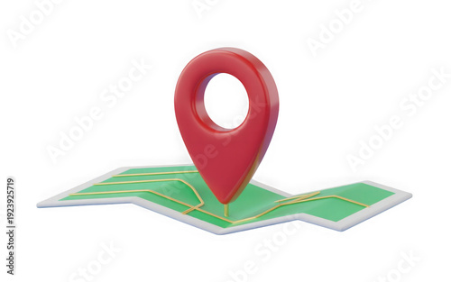 Free Download Red location pin marker sits on a flat map path isolated on a transparent background for logistics business navigation and mapping apps. - GFXLoad