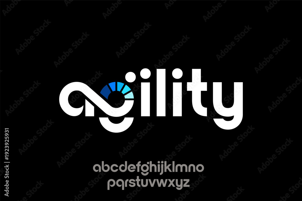 Fototapeta premium Modern Agility Logo Design with Infinity Symbol and Colorful Segment.