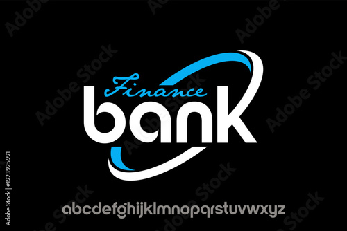 Modern Finance Bank Logo Design with Abstract Swoosh Element.