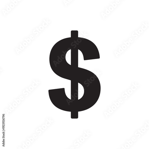 Dollar sign icon isolated on transparent background for finance designs