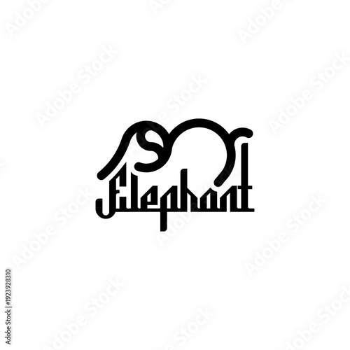 Logo design with an elephant shape that can be used as a symbol.