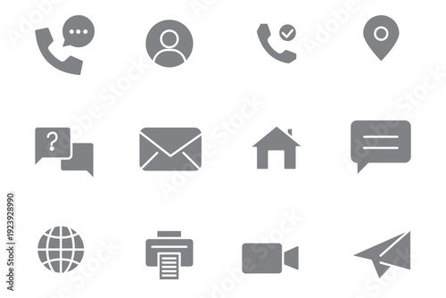 Business card, visiting card icon. Home, location, call, website, mail and message icon vector set. Contact icons set for website and business card. Modern contact us icons for digital use. vector
