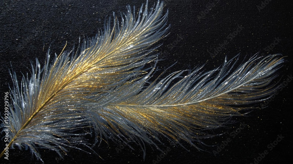 Obraz premium Golden Feather Texture Art