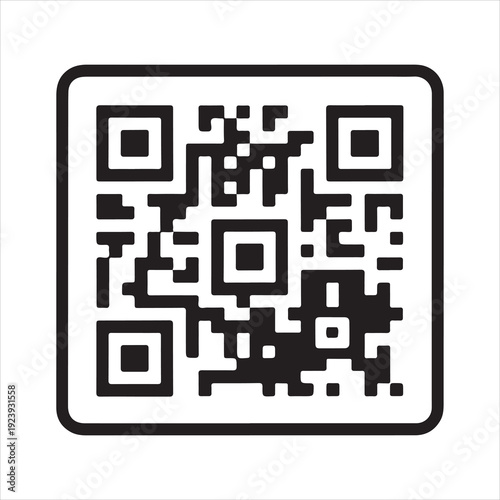 QR code scanning icon frame smartphones and scan symbols, QR Code Icon Black and White