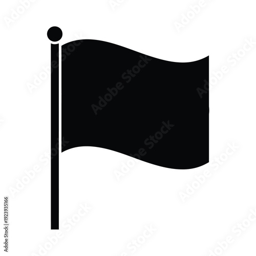 Φωτογραφία Black flag on a pole waving white