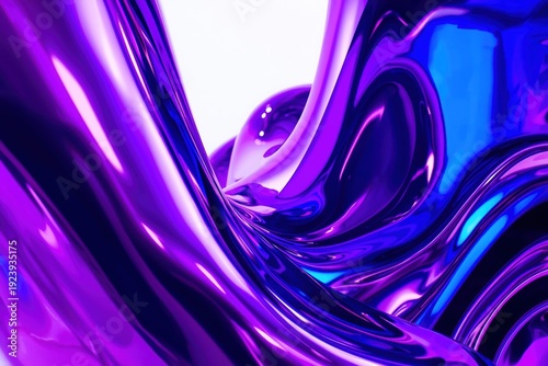 Wallpaper Mural A purple and blue wave of water with a shiny, metallic sheen Torontodigital.ca