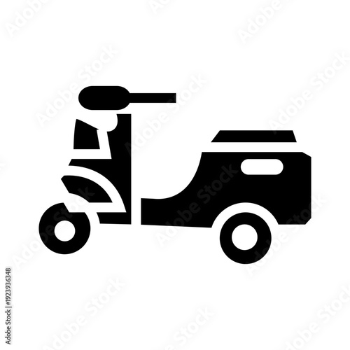 retro scooter vector illustration glyph icon