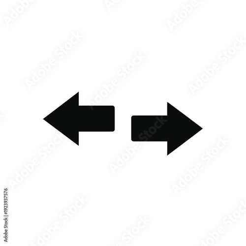Black arrows pointing in opposite directions left