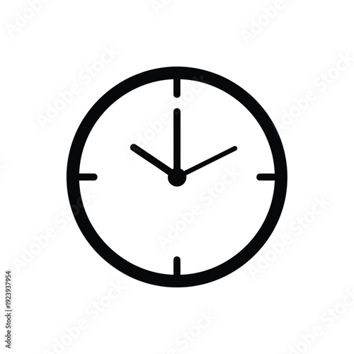 Black clock face with hour and minute hands white round