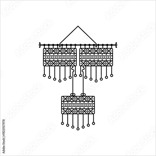 Macrame Icon, Knotted Decorative Form Of Textile