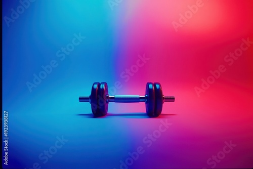 Wallpaper Mural A pair of dumbbells are placed on a blue and red background Torontodigital.ca