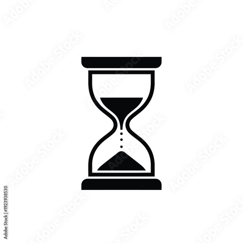 Black hourglass sand timer symbol