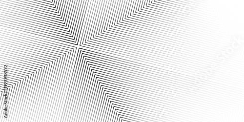 Black halftone arrow pattern. Repeated fading triangle gradation background. Arrows pointing to center direction backdrop. Vector thin to thick speed line concept texture for poster, banner, cover