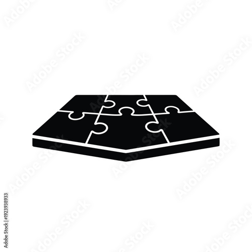 Black puzzle pieces on white background jigsaw 1