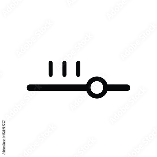 Black toggle switch with three vertical lines white
