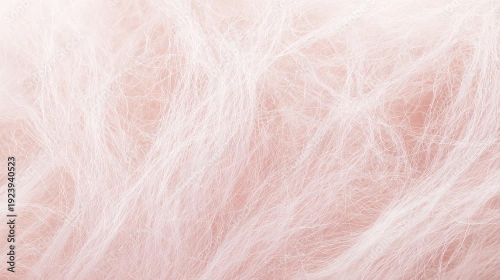 Obraz premium Angora wool texture, extremely fuzzy and soft surface with long halo fibers, pastel pink, ethereal macro