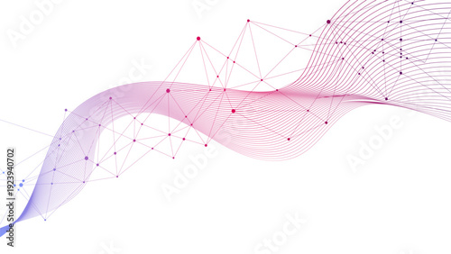 Abstract digital wave with geometric lines and vibrant gradient colors