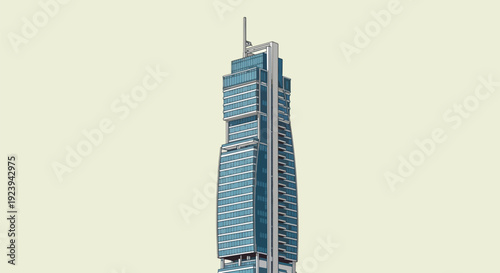 Modern skyscraper corporate office building high-rise architecture.