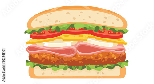 club sandwich with ham and chicken.