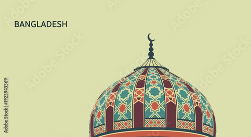 Bangladesh mosque dome Islamic architecture.