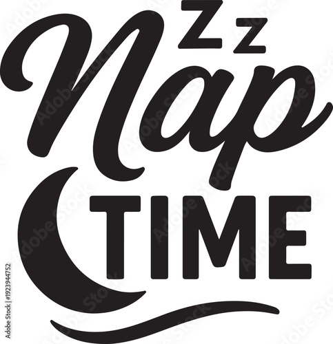 A stylish graphic design featuring nap time with a zz sound effect.
