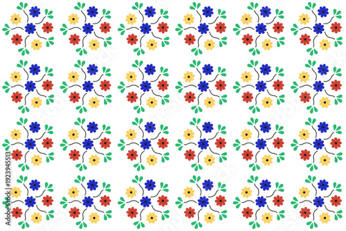 Traditional Mexican Talavera Seamless Pattern With Flower Motif. Ceramic Tile From Puebla. Vector Illustration.