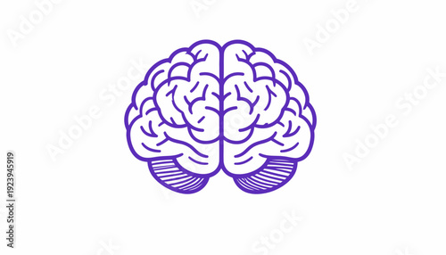 Vibrant Cartoon Human Brain Illustration on White