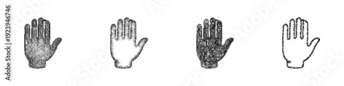 Sketch hand icon design set