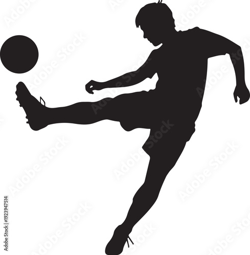 soccer player silhouette on transparent background