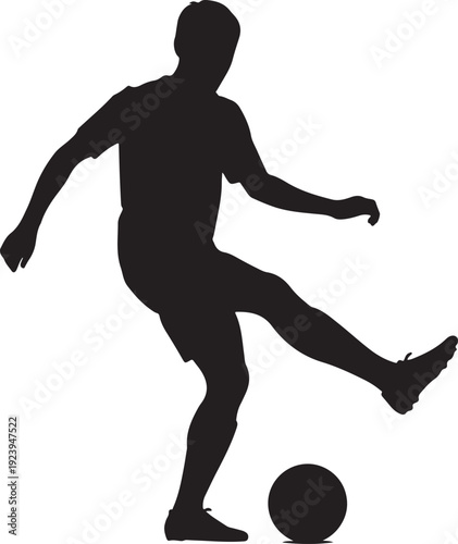 soccer player silhouette on transparent background