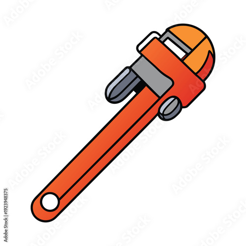 A sturdy pipe wrench grips and turns pipes with ease, featuring adjustable jaws and a strong handle for plumbing, repairs, and heavy-duty pipe work.
