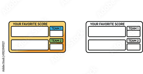 Favorite Scoreboard Template for Team Sports - Customizable Vector Layout