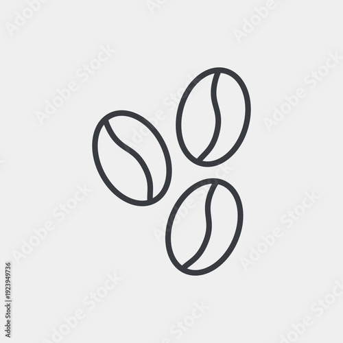 Coffee Bean icon set in flat and strokes. Suitable for graphic projects. EPS10