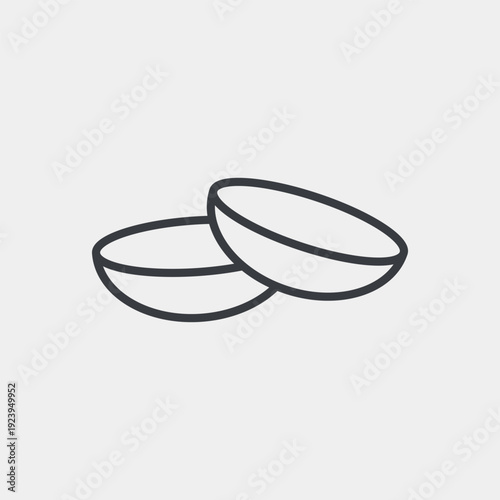 contact lenses icon set in flat and strokes. Suitable for graphic projects. EPS10