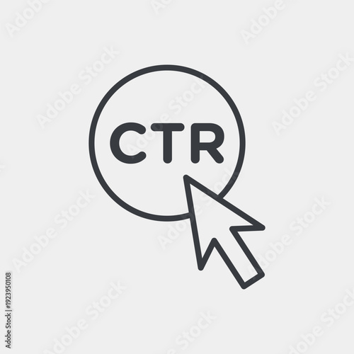 CTR icon set in flat and strokes. Suitable for graphic projects. EPS10