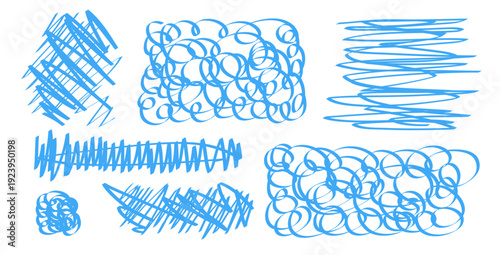 Messy pen scratch Ballpen zigzag squiggles grunge lines and circles Freehand chaotic squiggles Abstract scribble marker drawings Sketchy shapes