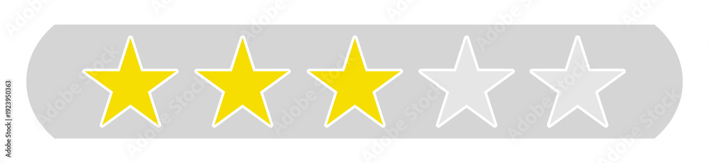 Fototapeta premium Bewertung 3 Sterne - Stern Icons auf grauem Button