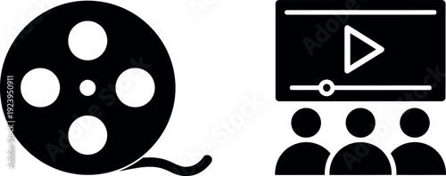 Iconic representation of film and video streaming with an audience