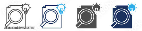 research icon set multiple concept