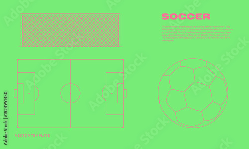 Soccer Game Set Editable Outline Vector