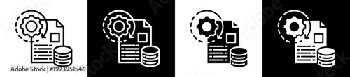 Data Preprocessing Icon Set In Black And White Filled Style Collection