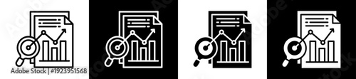 Descriptive Analytics Icon Set In Black And White Filled Style Collection