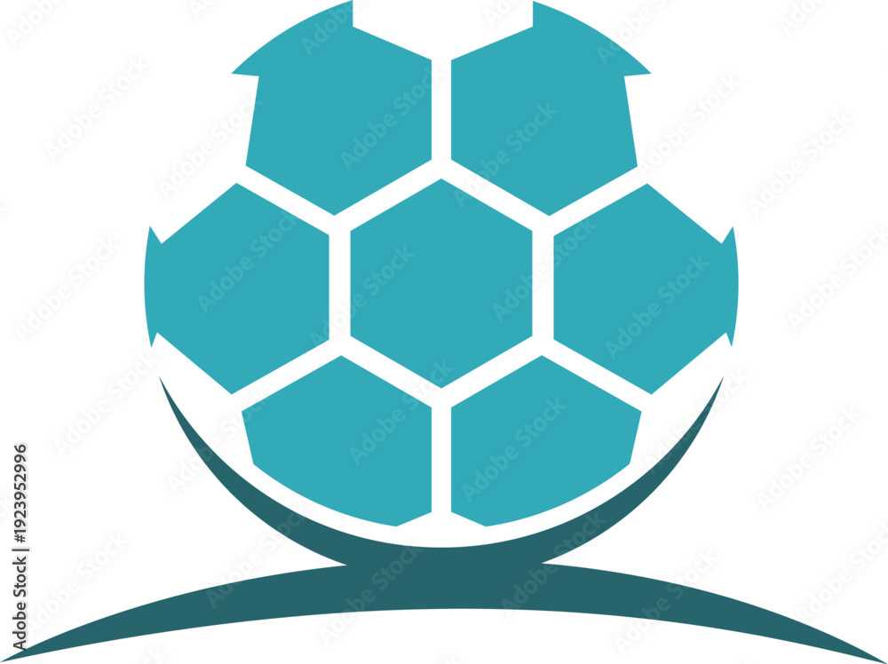 Fototapeta premium Hexagon Ball Logo Sports Technology Network