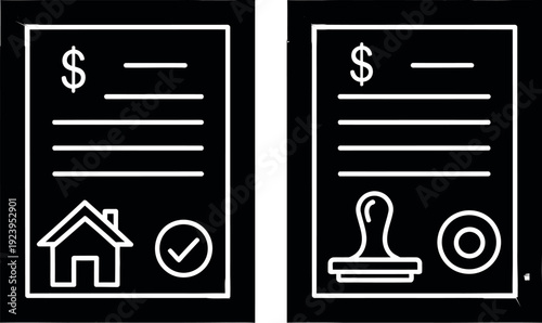 Comparison of approved and rejected property loan applications displayed on clipboards