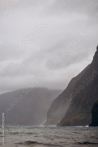 incredible views of the mountains and the ocean, splashes of water and the sound of waves
