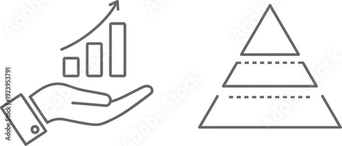 Hand offering growth and hierarchical structure illustration