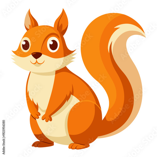 Cartoon-style red squirrel vector illustration on a white background