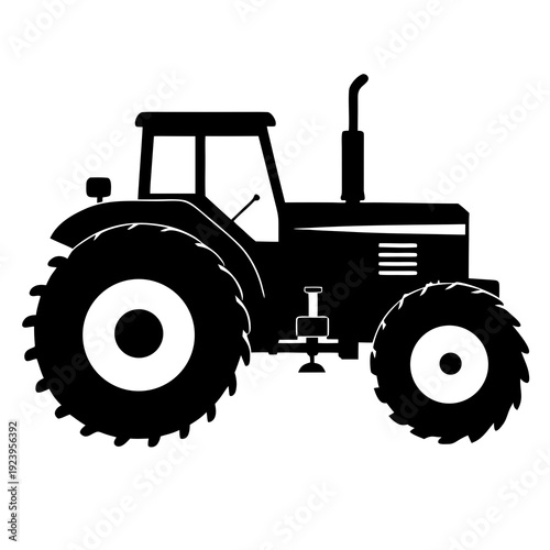 old tractor isolated on white