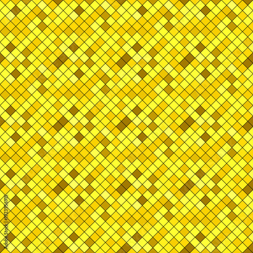 Geometrical diagonal square pattern background design - abstract golden vector illustration