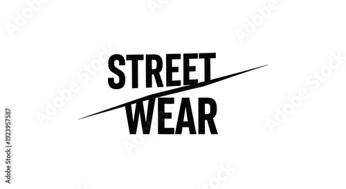 Bold black "STREET WEAR" text with an athletic swoosh line beneath, a minimalist design on an isolated white background.